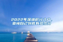 2022年深圳积分入户，查询自己到底有多少分