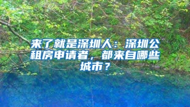来了就是深圳人：深圳公租房申请者，都来自哪些城市？