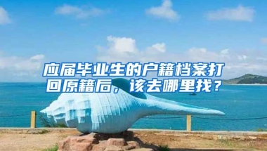 应届毕业生的户籍档案打回原籍后，该去哪里找？