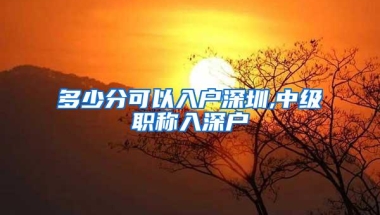 多少分可以入户深圳,中级职称入深户
