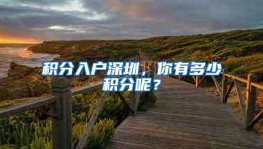 积分入户深圳，你有多少积分呢？