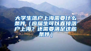大学生落户上海需要什么条件（应届生可以直接落户上海？还需要满足这些条件）