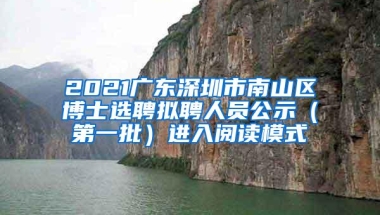 2021广东深圳市南山区博士选聘拟聘人员公示（第一批）进入阅读模式