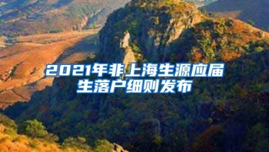 2021年非上海生源应届生落户细则发布
