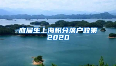 应届生上海积分落户政策2020