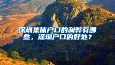 深圳集体户口的利弊有哪些，深圳户口的好处？