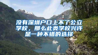 没有深圳户口上不了公立学校，那么此类学校兴许是一种不错的选择