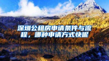 深圳公租房申请条件与流程，哪种申请方式快呢