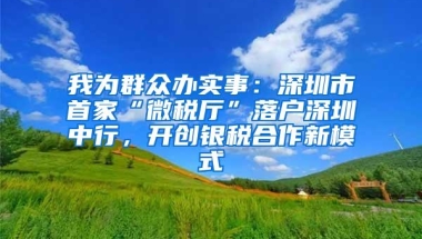 我为群众办实事：深圳市首家“微税厅”落户深圳中行，开创银税合作新模式