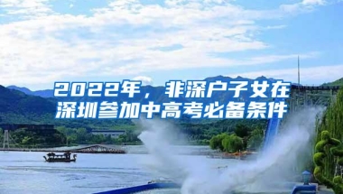 2022年，非深户子女在深圳参加中高考必备条件
