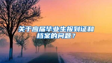 关于应届毕业生报到证和档案的问题？