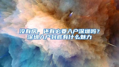 没有房，还有必要入户深圳吗？深圳入户到底有什么魅力
