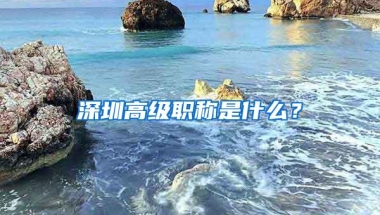 深圳高级职称是什么？