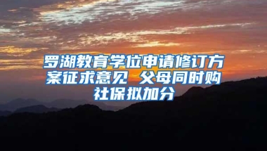 罗湖教育学位申请修订方案征求意见 父母同时购社保拟加分