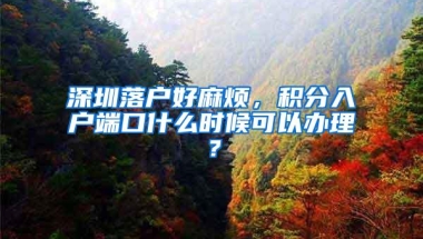 深圳落户好麻烦，积分入户端口什么时候可以办理？