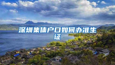 深圳集体户口如何办准生证