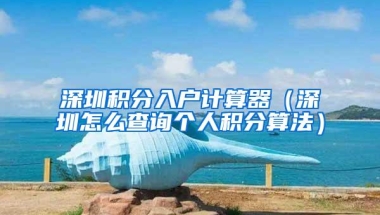深圳积分入户计算器（深圳怎么查询个人积分算法）