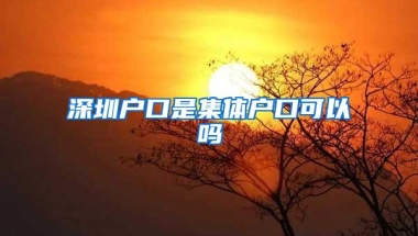 深圳户口是集体户口可以吗