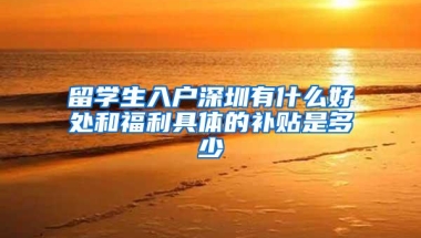 留学生入户深圳有什么好处和福利具体的补贴是多少