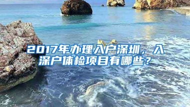 2017年办理入户深圳，入深户体检项目有哪些？