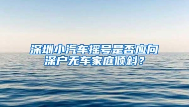 深圳小汽车摇号是否应向深户无车家庭倾斜？