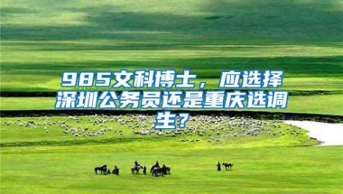 985文科博士，应选择深圳公务员还是重庆选调生？