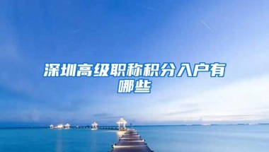 深圳高级职称积分入户有哪些