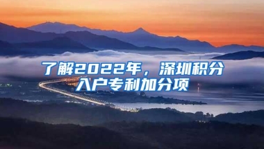 了解2022年，深圳积分入户专利加分项