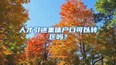 人才引进集体户口可以转区吗？