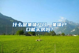 什么是集体户口，集体户口能买房吗？