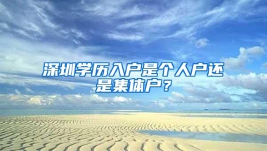 深圳学历入户是个人户还是集体户？