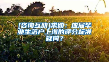 [咨询互助]求助：应届毕业生落户上海的评分标准疑问？
