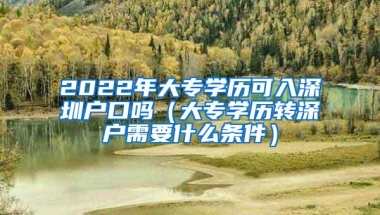 2022年大专学历可入深圳户口吗（大专学历转深户需要什么条件）