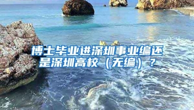 博士毕业进深圳事业编还是深圳高校（无编）？