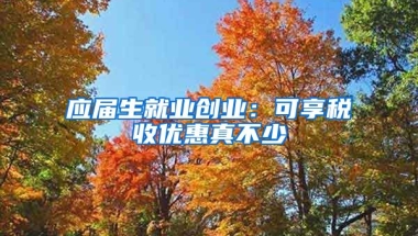 应届生就业创业：可享税收优惠真不少