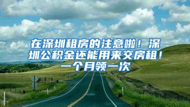 在深圳租房的注意啦！深圳公积金还能用来交房租！一个月领一次