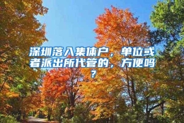 深圳落入集体户，单位或者派出所代管的，方便吗？