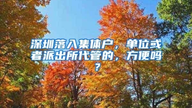 深圳落入集体户，单位或者派出所代管的，方便吗？