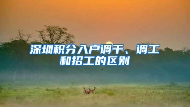 深圳积分入户调干、调工和招工的区别
