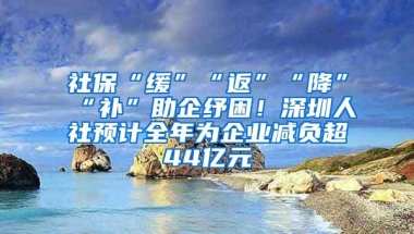 社保“缓”“返”“降”“补”助企纾困！深圳人社预计全年为企业减负超44亿元