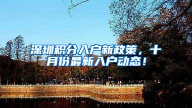 深圳积分入户新政策，十月份最新入户动态！