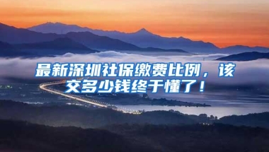 最新深圳社保缴费比例，该交多少钱终于懂了！