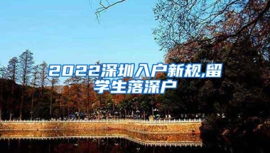 2022深圳入户新规,留学生落深户