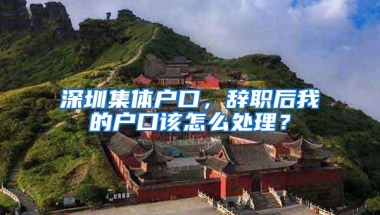 深圳集体户口，辞职后我的户口该怎么处理？