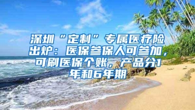 深圳“定制”专属医疗险出炉：医保参保人可参加，可刷医保个账，产品分1年和6年期