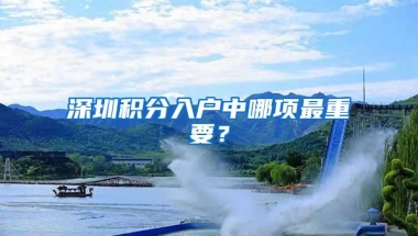 深圳积分入户中哪项最重要？