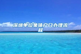 深圳单位集体户口办理流程