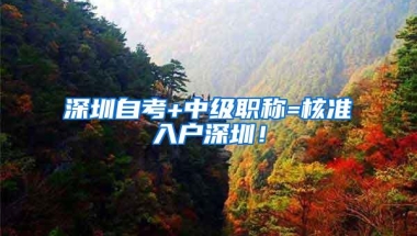 深圳自考+中级职称=核准入户深圳！