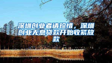 深圳创业者请珍惜，深圳创业无息贷款开始收紧放款
