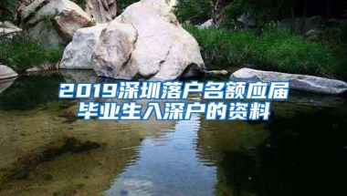 2019深圳落户名额应届毕业生入深户的资料
